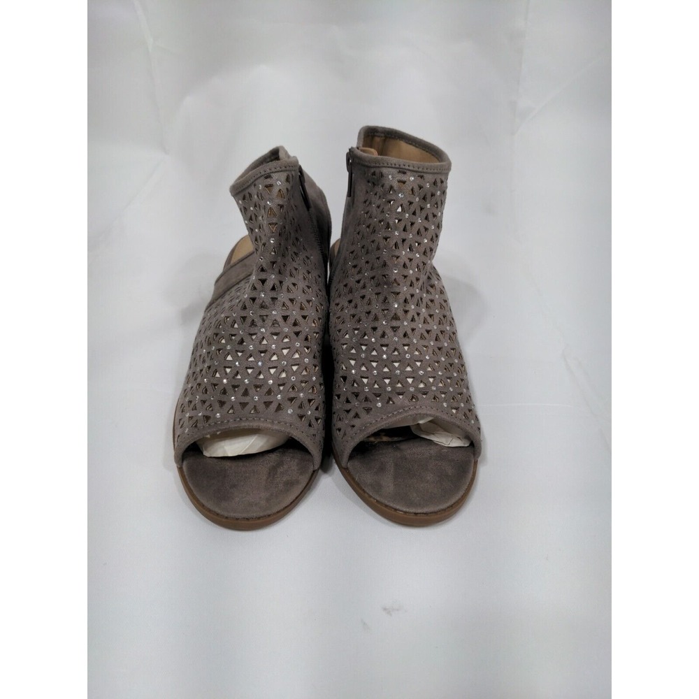 SO Youth Girl's Jayna Zip Up Comfort Ankle Boots‎ Taupe Size 6M